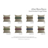 Fringe Pillow - Orange, Navy and Natural Linen