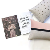 Blush Horizon Line Pillow with Black Stripe