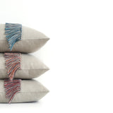 Fringe Pillow - Cream, Black and Natural Linen