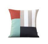 Graphic Grid Pillow - Sienna, Aqua, Coal, Cream, Natural