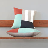 Graphic Grid Pillow - Sienna, Aqua, Coal, Cream, Natural