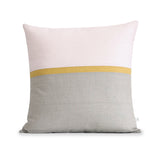 Horizon Line Pillow - Pale Pink, Squash Yellow and Natural Linen