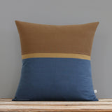 Horizon Line Pillow - Caramel, Curry and Navy