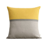 Horizon Line Pillow - Yellow, Stone and Natural Linen