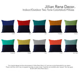 Outdoor Colorblock Pillow - Two Tone