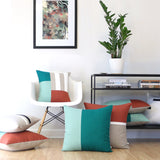 Graphic Grid Pillow - Sienna, Aqua, Coal, Cream, Natural