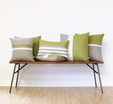 Breton Stripe Lumbar Pillow - Natural, Cream and Linden