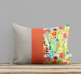 Limited Edition: Abstract Floral Liberty Print Pillow Cover - Tresco Orange