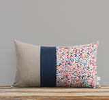 Limited Edition: Sandalwood Leaves Liberty Print Pillow Cover - Ninataylor Navy