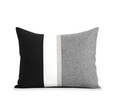 Black Chambray Pillow with Metallic Gold Stripe