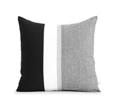 Black Chambray Pillow with Metallic Gold Stripe