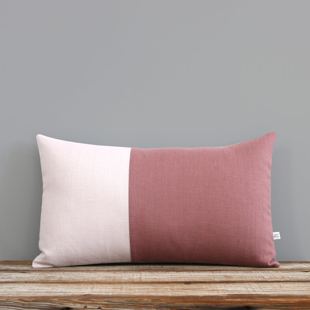 Monochromatic Colorblock Pillow - Pink