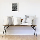 Minimal Striped Linen Pillow Cover Set of 6