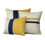 Striped Pillow - Mustard/Navy/Natural