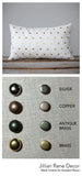 Quilted Stud Pillow - Copper and Sage Linen