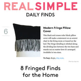 Fringe Pillow - Black/Cream