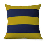 Rugby Stripe Pillow - Mustard and Navy