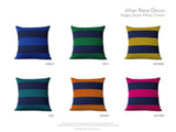 Rugby Stripe Pillow - Teal and Navy