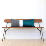 Silk Colorblock Pillow - Deep Teal