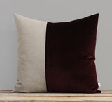 Velvet Colorblock Pillow - Eggplant