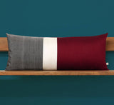 Silk Colorblock Pillow - Merlot