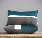 Silk Horizon Line Pillow - Teal