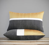 Silk Colorblock Pillow - Ochre