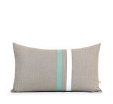 Aqua and Cream Striped Pillow