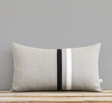 Striped Pillow - Black/Cream/Natural