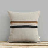 Caramel and Black Striped Pillow