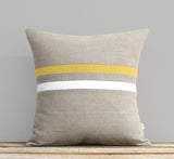 Striped Pillow - Mustard/Cream/Natural