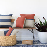 Two Tone Colorblock Pillow - Natural and Sienna