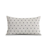 Stitched Linen Pillow - Black and Natural