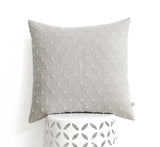 Cross Stitched Linen Pillow - Cream and Natural