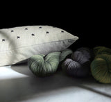 Stitched Linen Pillow - Navy and Natural
