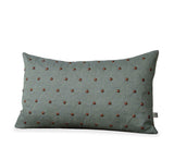 Quilted Stud Pillow - Copper and Sage Linen