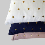 Studded Pillow - Navy Linen