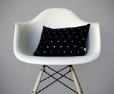 Studded Pillow - Black Linen