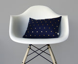 Studded Pillow - Navy Linen