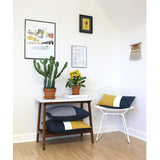 Colorblock Pillow - Squash Yellow, Cream and Navy Linen