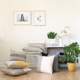 Horizon Line Pillow - Pale Pink, Squash Yellow and Natural Linen