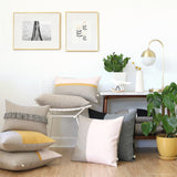 Two Tone Colorblock Pillow - Natural and Navy