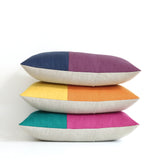 Multicolor Two Tone Colorblock Pillow - Coal and Caramel