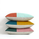 Multicolor Two Tone Colorblock Pillow - Coal and Caramel