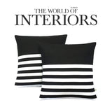 Multi Stripe Pillow - Black and Cream
