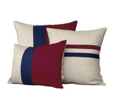 Colorblock Pillow - Crimson/Navy/Natural
