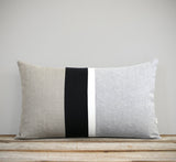 Chambray Striped Pillow - Black