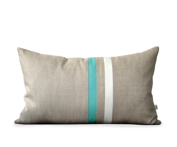 Striped Pillow - Mint/Cream/Natural