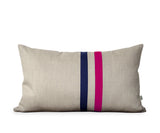 Striped Pillow - Hot Pink/Navy/Natural