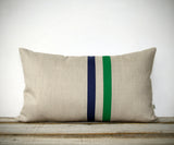 Striped Pillow - Kellyl/Navy/Natural